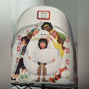 Loungefly Disney Big Hero 6 10th Anniversary Baymax Gang Backpack.